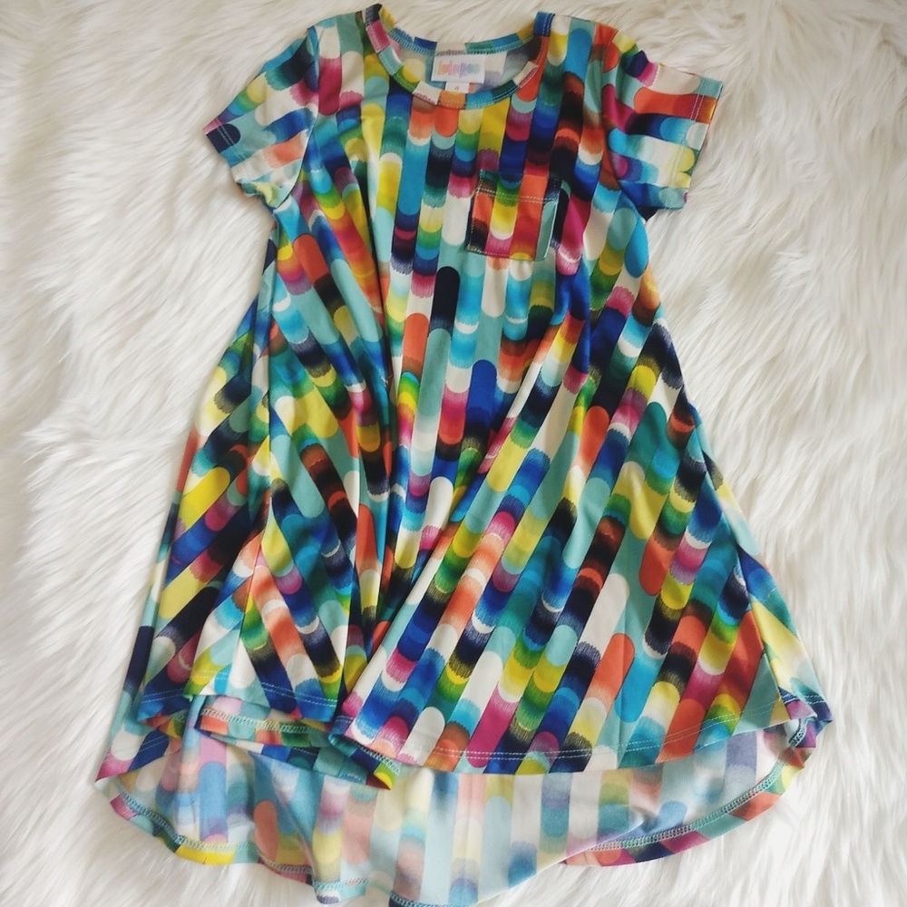 Lularoe Girls size 4 Scarlett Rainbow Carly Tunic